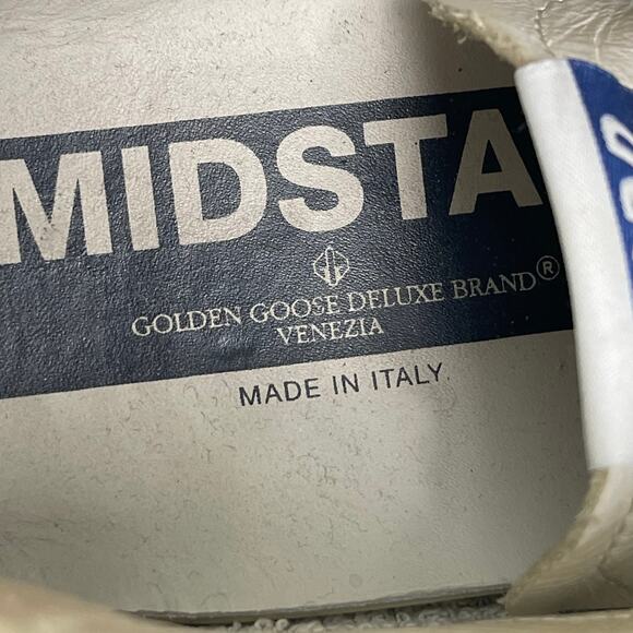 Golden Goose Mid Star Women's White Blue Lace-Up Mid-Top Sneakers Shoes Size 8.5 - Picture 5 of 6